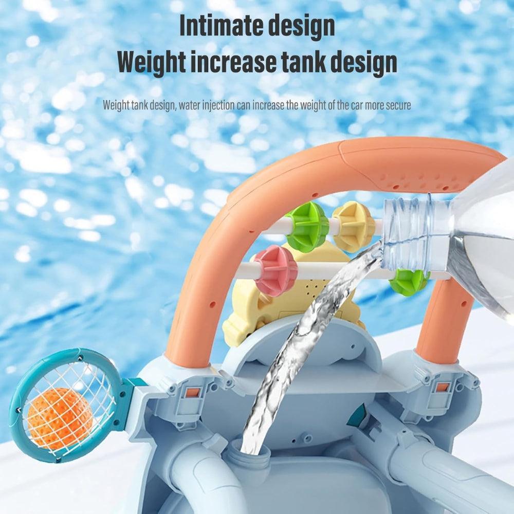 IoF Sit-to-Learn Foldable Baby Walker - Baby Walker with Learning Toys-Lion-Themed Blue