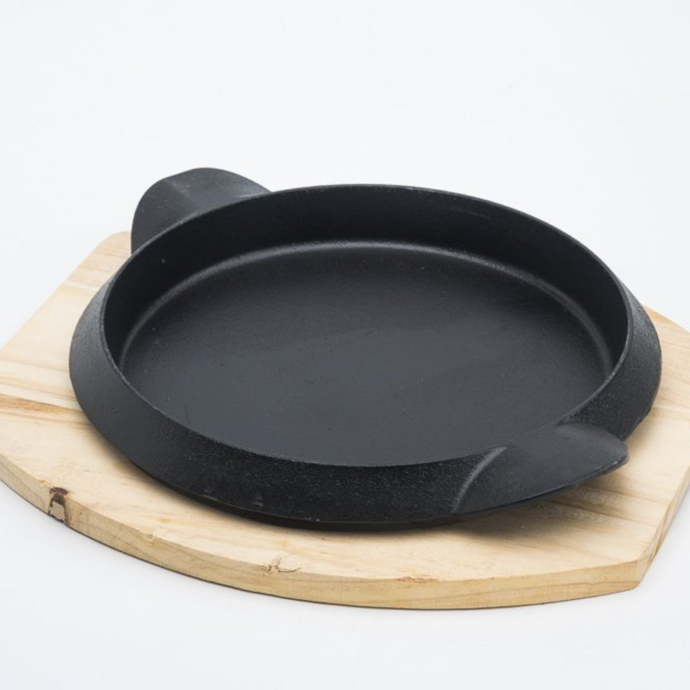 Iron Plate Tray Wooden Base