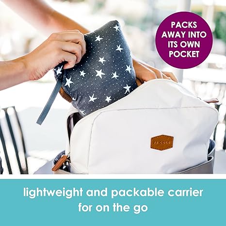 JJ Cole Luma Packable Carrier – 4 -Position Baby Carrier - Compact Travel Bag