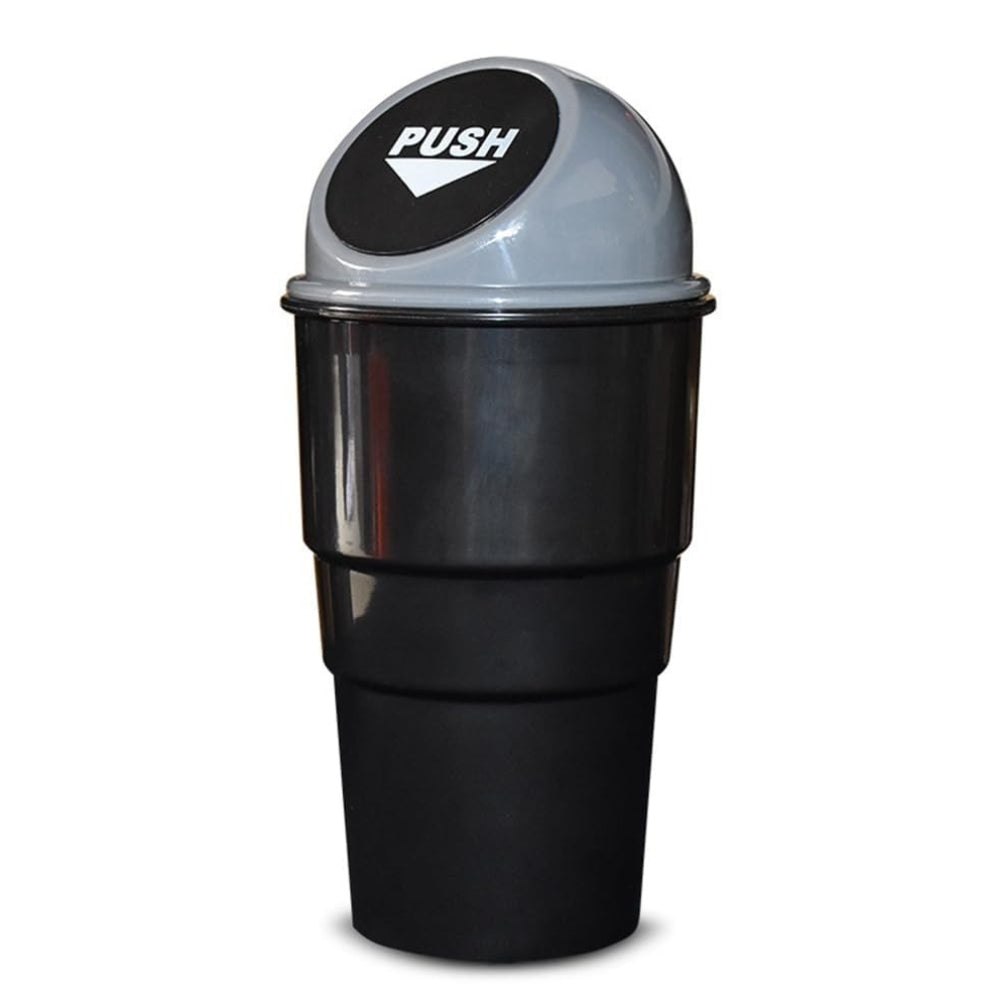 JUSTTOP Mini Car Trash Can, Small Automatic Portable Trash Can with Lid, for Car Home Office (Gray)
