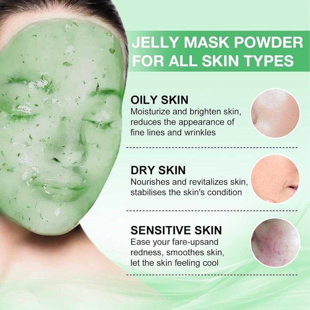 Jelly Mask Powder for Facials, Hydrating & Moisturizing Jelly Face Mask Skin Care Aloe Vera