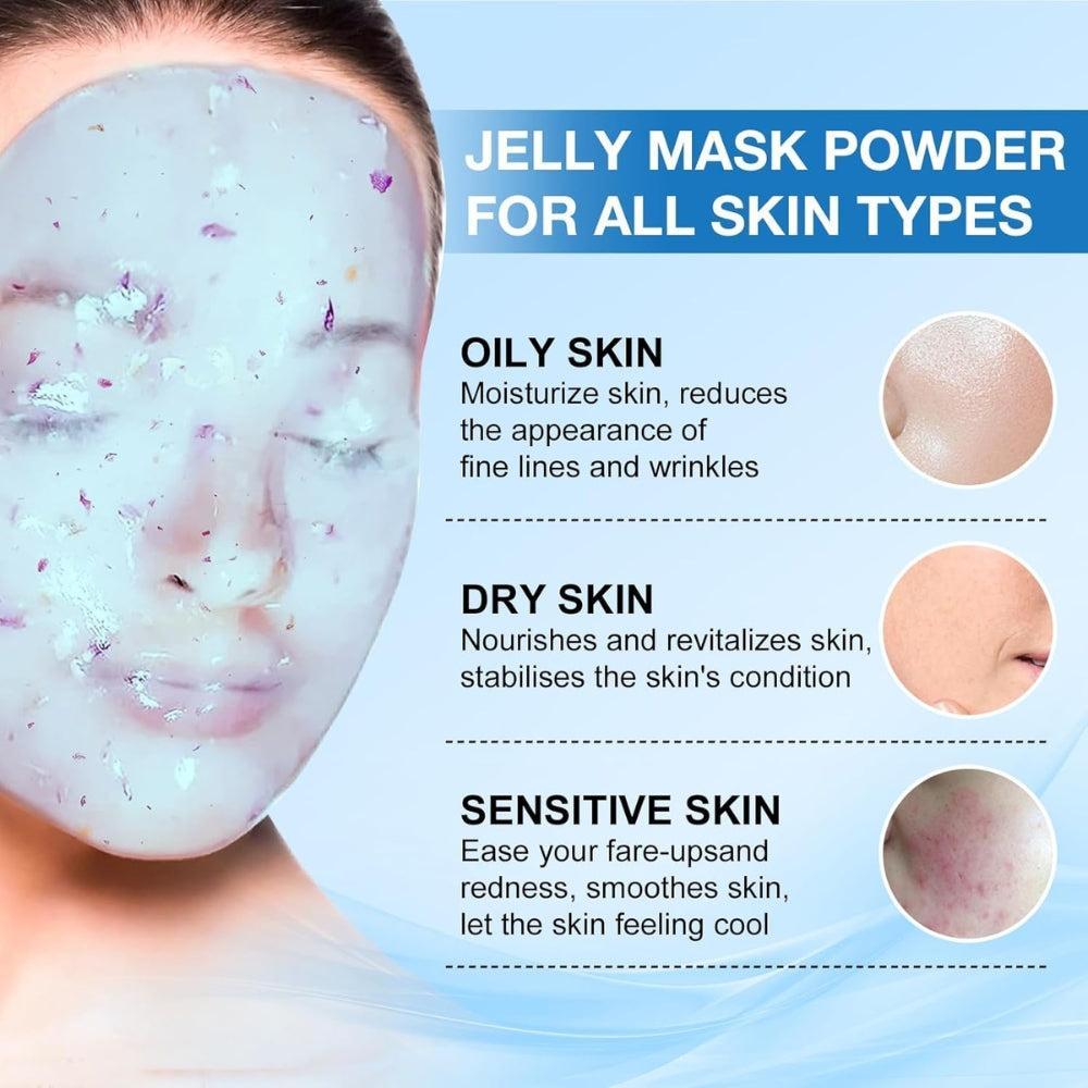 Jelly Mask Powder for Facials, Hydrating & Moisturizing Jelly Face Mask Skin Care Hyalorunic Acid
