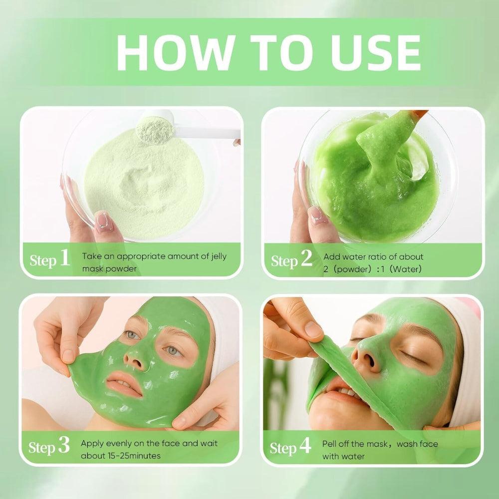 Jelly Mask Powder for Facials, Hydrating & Moisturizing Jelly Face Mask Skin Care Matcha