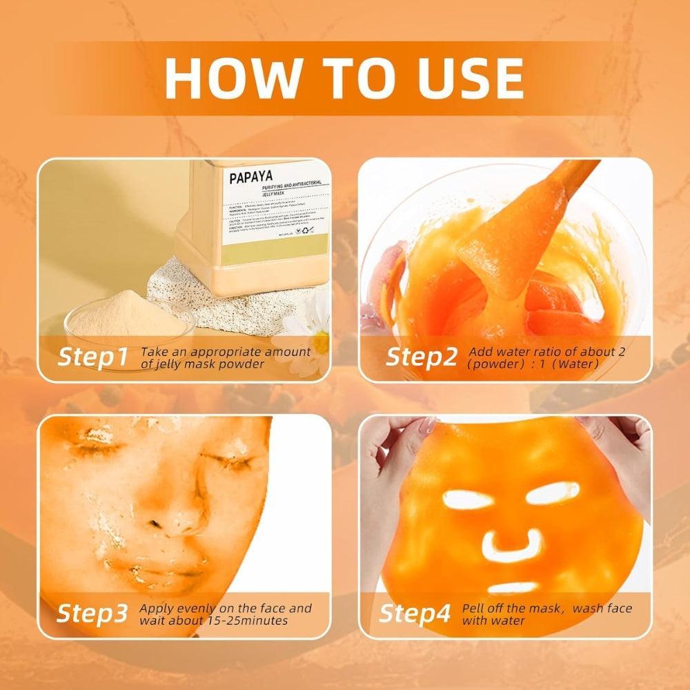 Jelly Mask Powder for Facials, Hydrating & Moisturizing Jelly Face Mask Skin Care Papaya