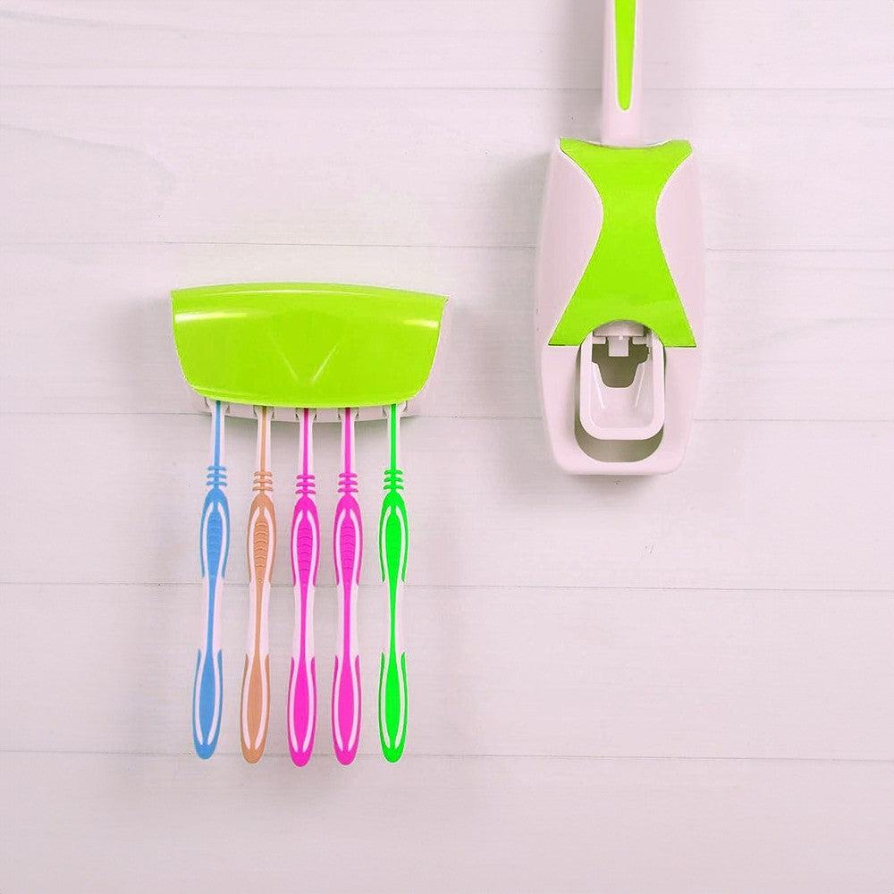 Juxin Manual Dispenser For Toothpaste and Toothbrush Holder With 5 Compartments juxin-300