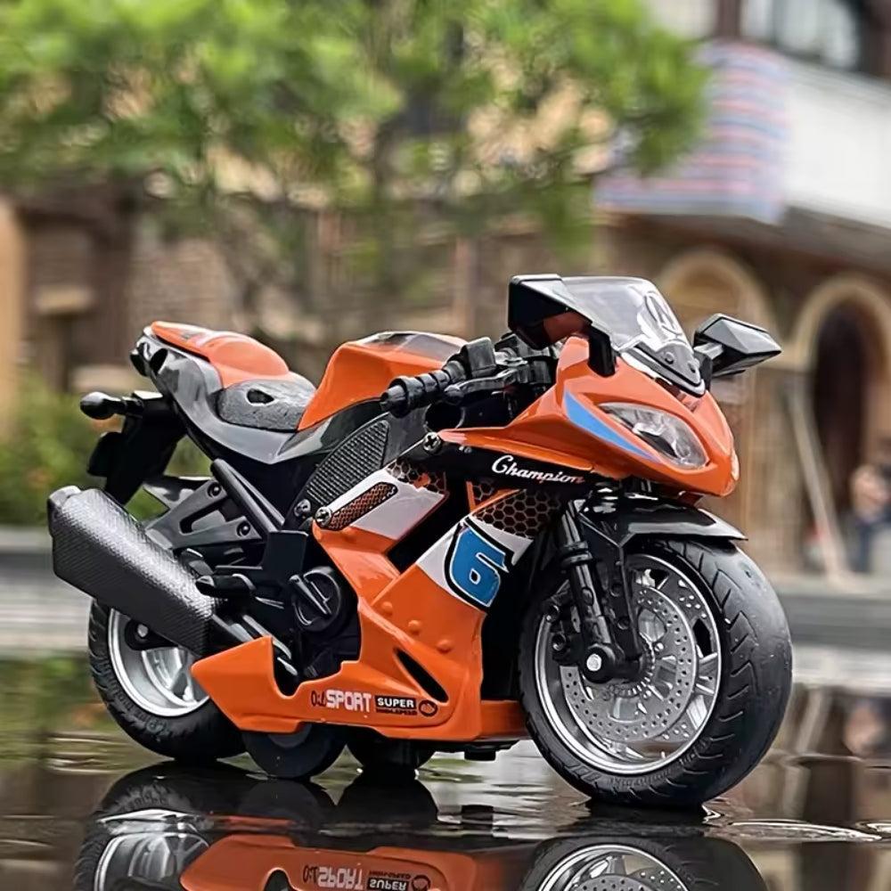 Kawasaki Ninja Racing Motorcycle Diecast Simulation Toy Motorcycle Model Sound Light Collection Kids Gift