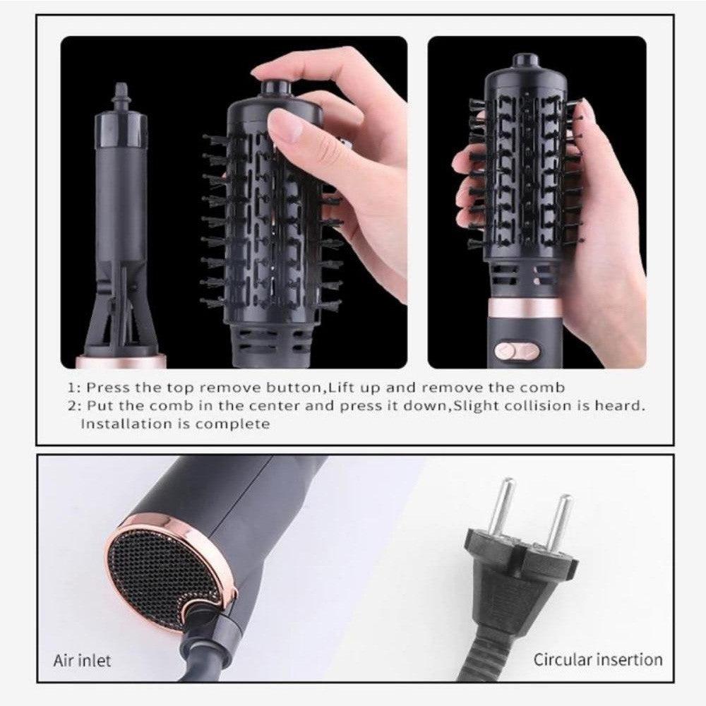 Kemei 2 In 1 Blow Dryer Hot Air Brush Styler Volumizer