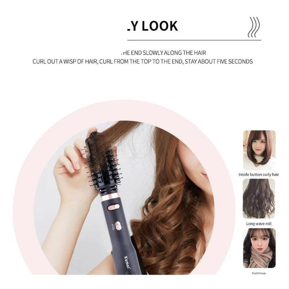 Kemei 2 In 1 Blow Dryer Hot Air Brush Styler Volumizer