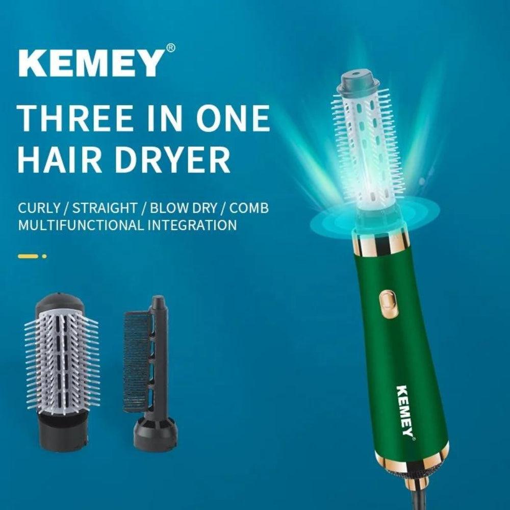 Kemey KM-8015 High Quality 3 In 1 3D Calefaction Electric Heating Straight