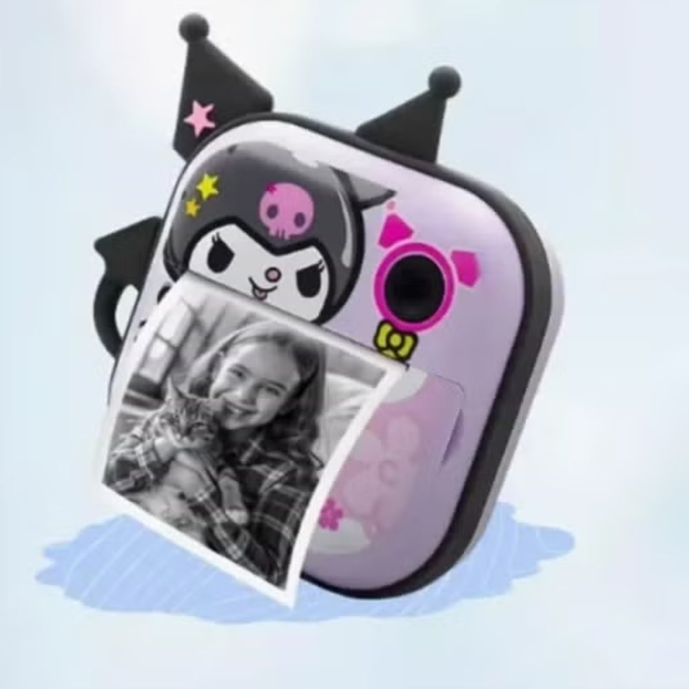 Kids Camera Instant Print With Mini Carton Camera 2.4 Inch IPS 180° Flip Screen Photography Camera for Girls