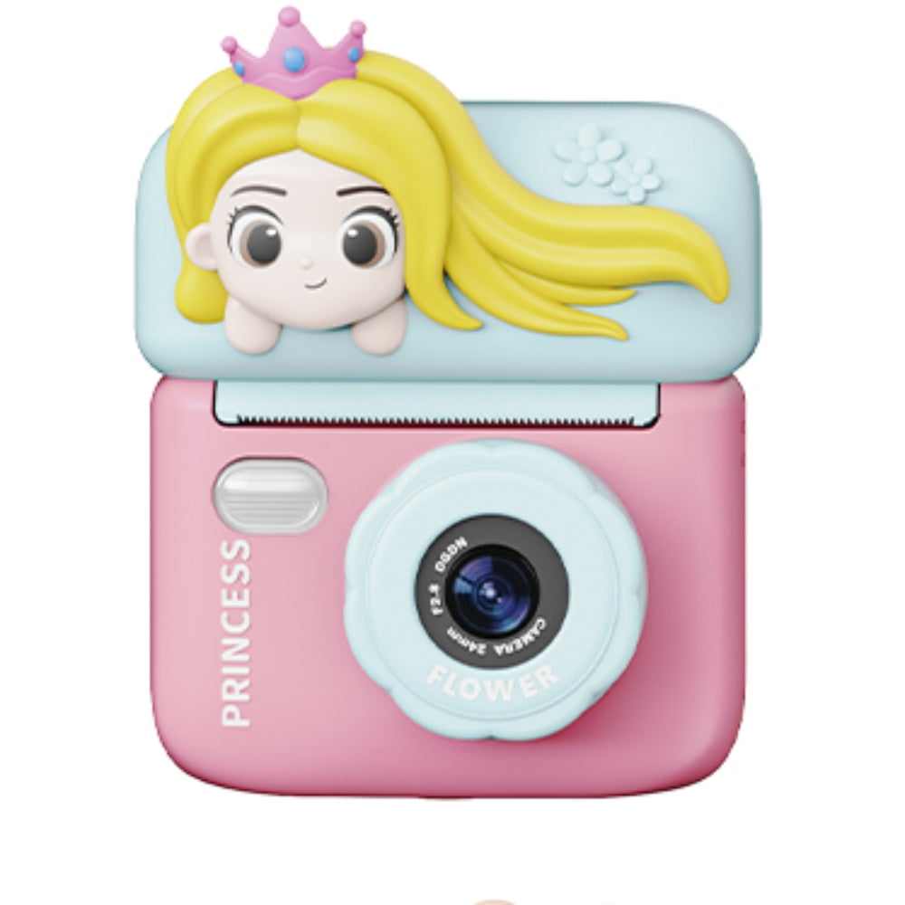 Kids Camera Instant Print With Mini Carton Camera 2.4 Inch IPS 180° Flip Screen Photography Camera for Girls Boys