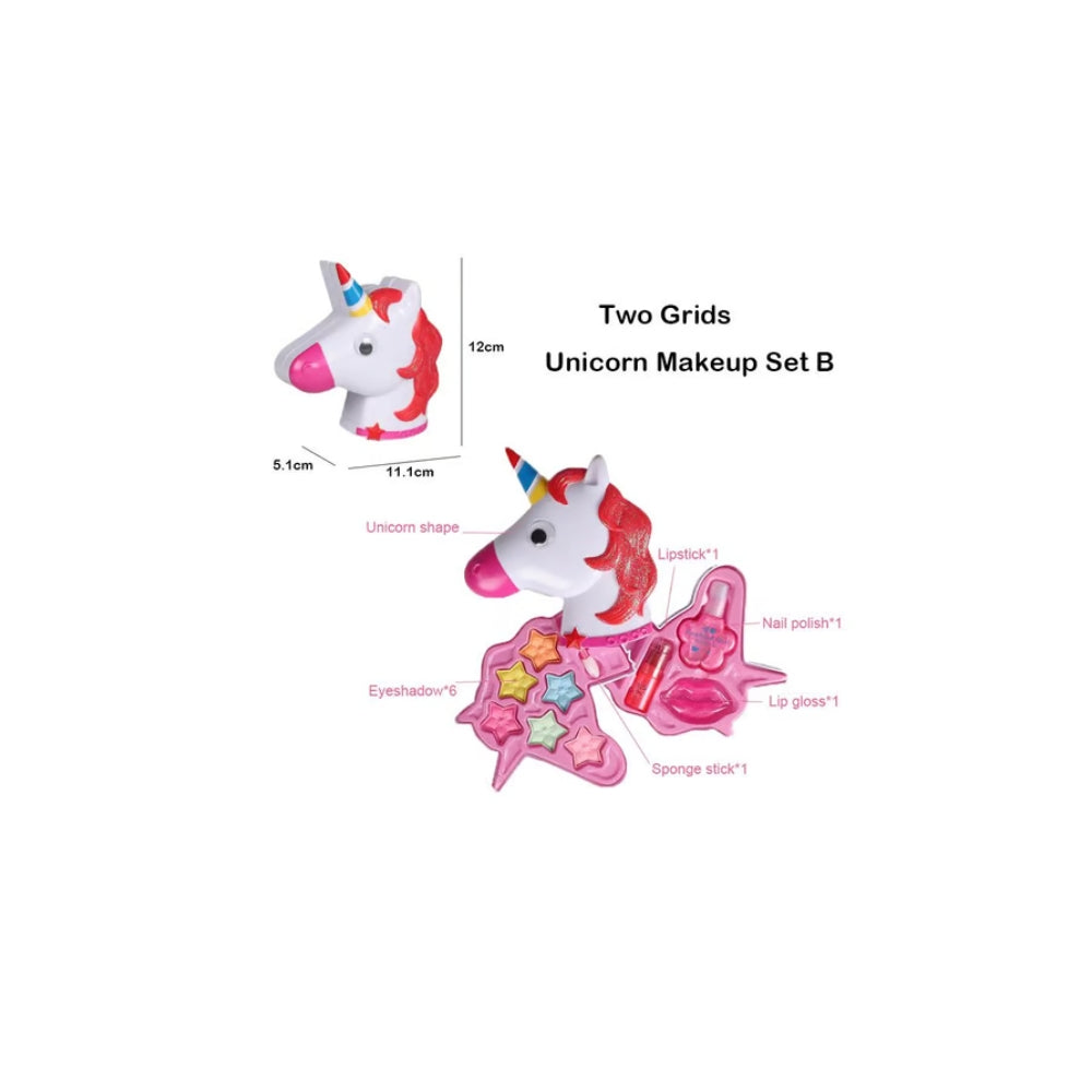 Kids Makeup Set Princess Cosmetics kits Unicorn Make Up Box Safe Washable Pretend Play Make Up Toys For Girl Children Makeup Set