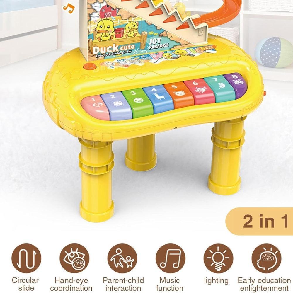Kids Piano Keyboard - Little Duck Climbing Music Toy - Musical Instrument Toy with Lights and Music, Early Learning Educational Toy for 3 Years, 4 Years, 5 Years, 6 Years Old Boys and Girls Oric