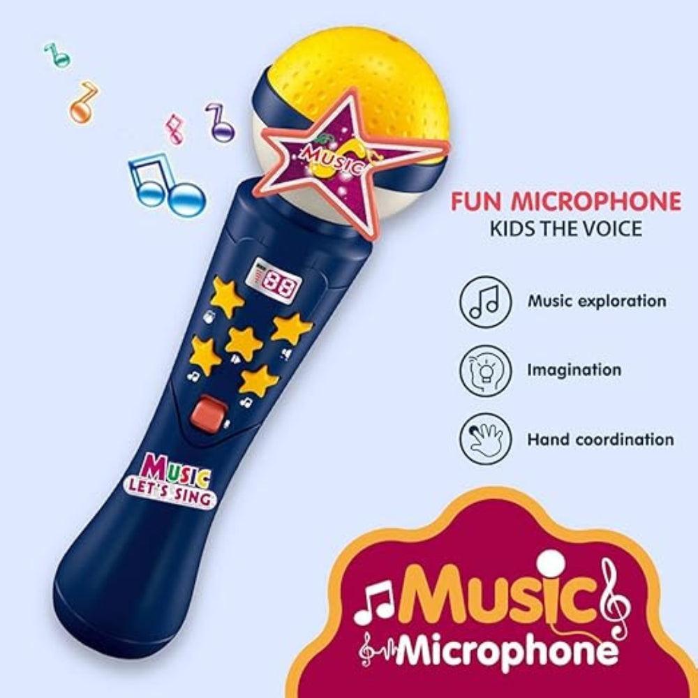 Kidwala Kids Karaoke Microphone Built-in Music and Flashing Light Sing Along Mic with battery