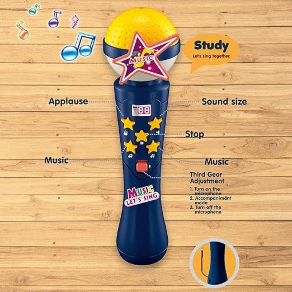 Kidwala Kids Karaoke Microphone Built-in Music and Flashing Light Sing Along Mic with battery