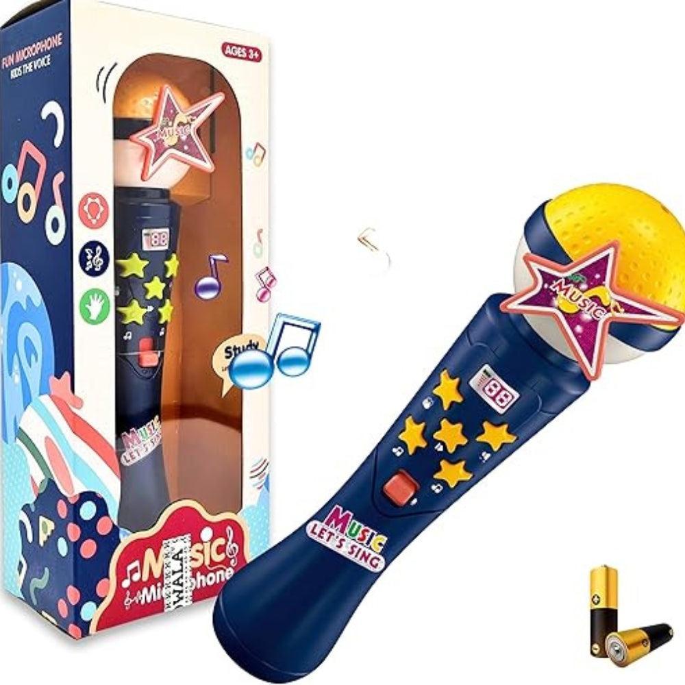 Kidwala Kids Karaoke Microphone Built-in Music and Flashing Light Sing Along Mic with battery
