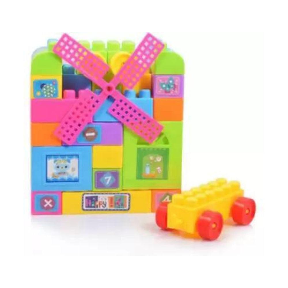 Kidzian Bag Style Education Block Set For Kids - 41 Pcs Puzzle Blocks (Multicolor)