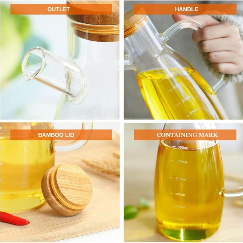 Kitchen Cooking Transparent Glass Oil Bottle with High Heat Resistance Scale High Borosilicate Kitchen Supplies Soy Sauce Vinegar Container Oil Bottles