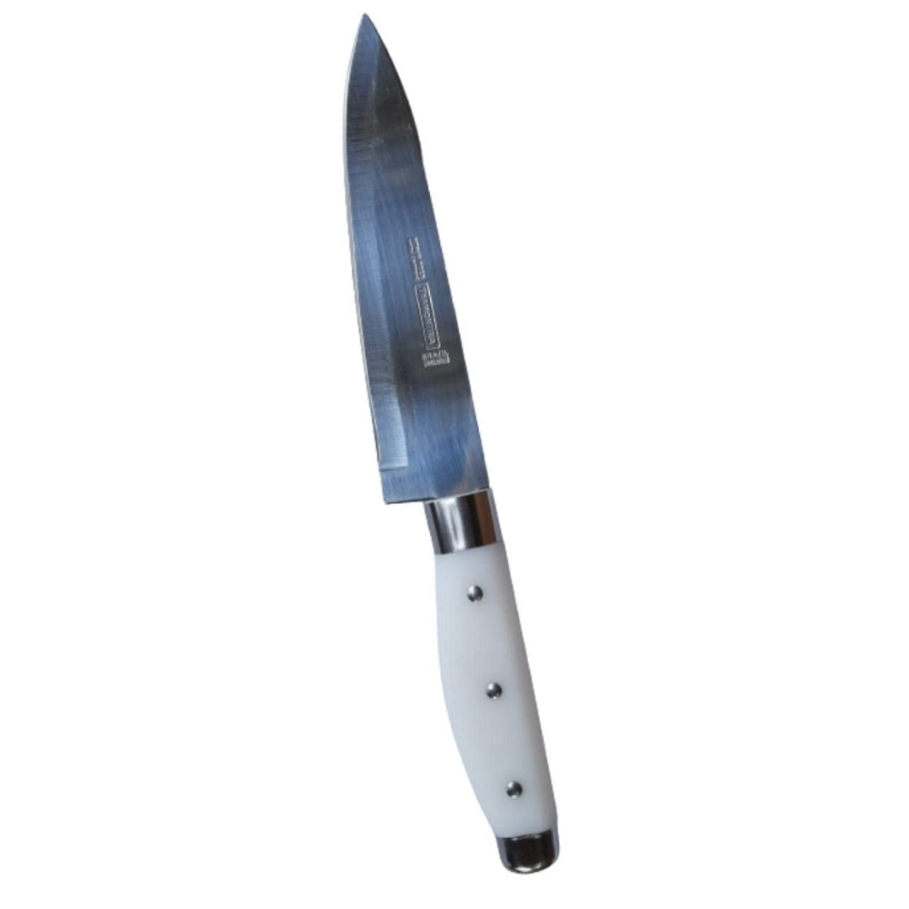 Kitchen Knife, Stainless Steel Swiss Made Vegetable Cutting and Chopping Knife, Straight Edge, 17 cm, Pearl White