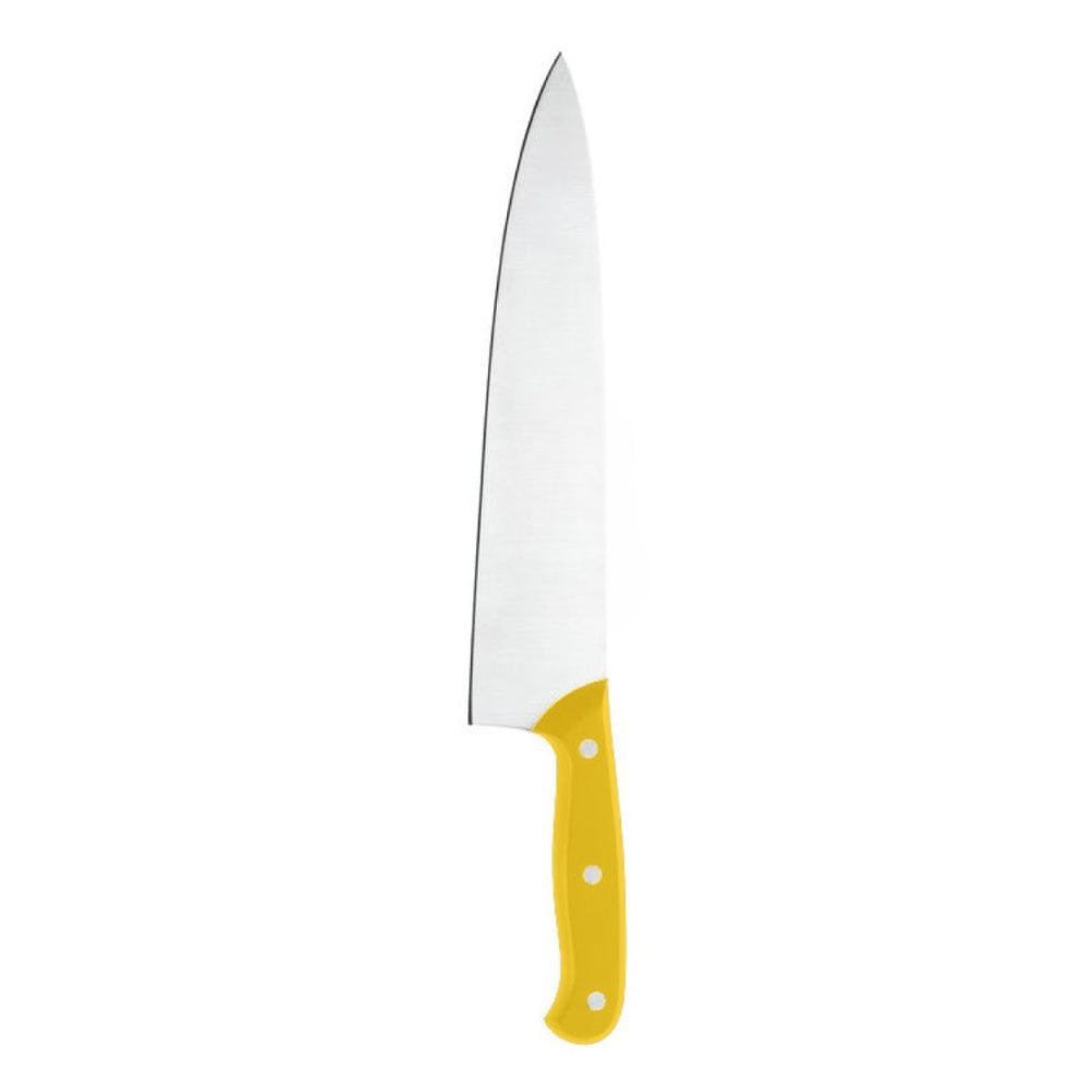 Kitchen Knife, Stainless Steel Swiss Made Vegetable Cutting and Chopping Knife, Straight Edge, 17 cm, Yellow