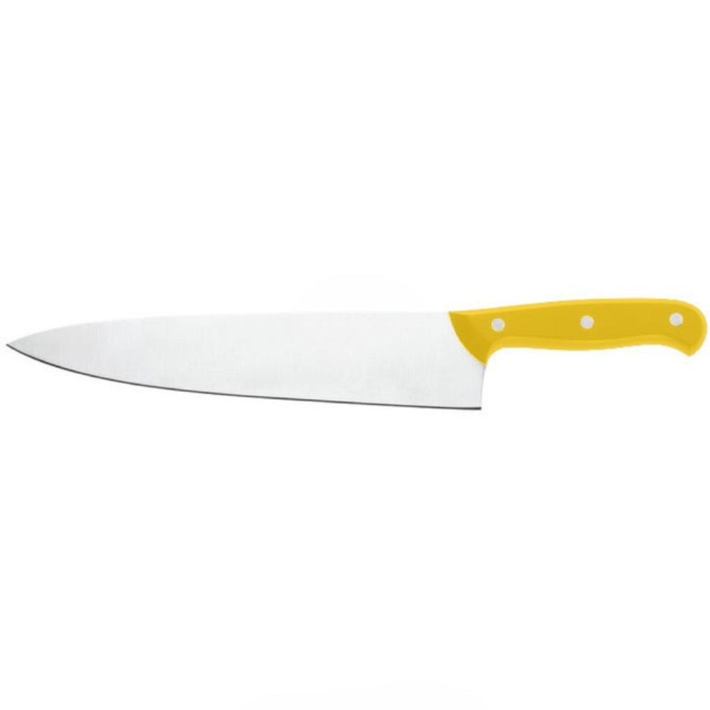 Kitchen Knife, Stainless Steel Swiss Made Vegetable Cutting and Chopping Knife, Straight Edge, 17 cm, Yellow