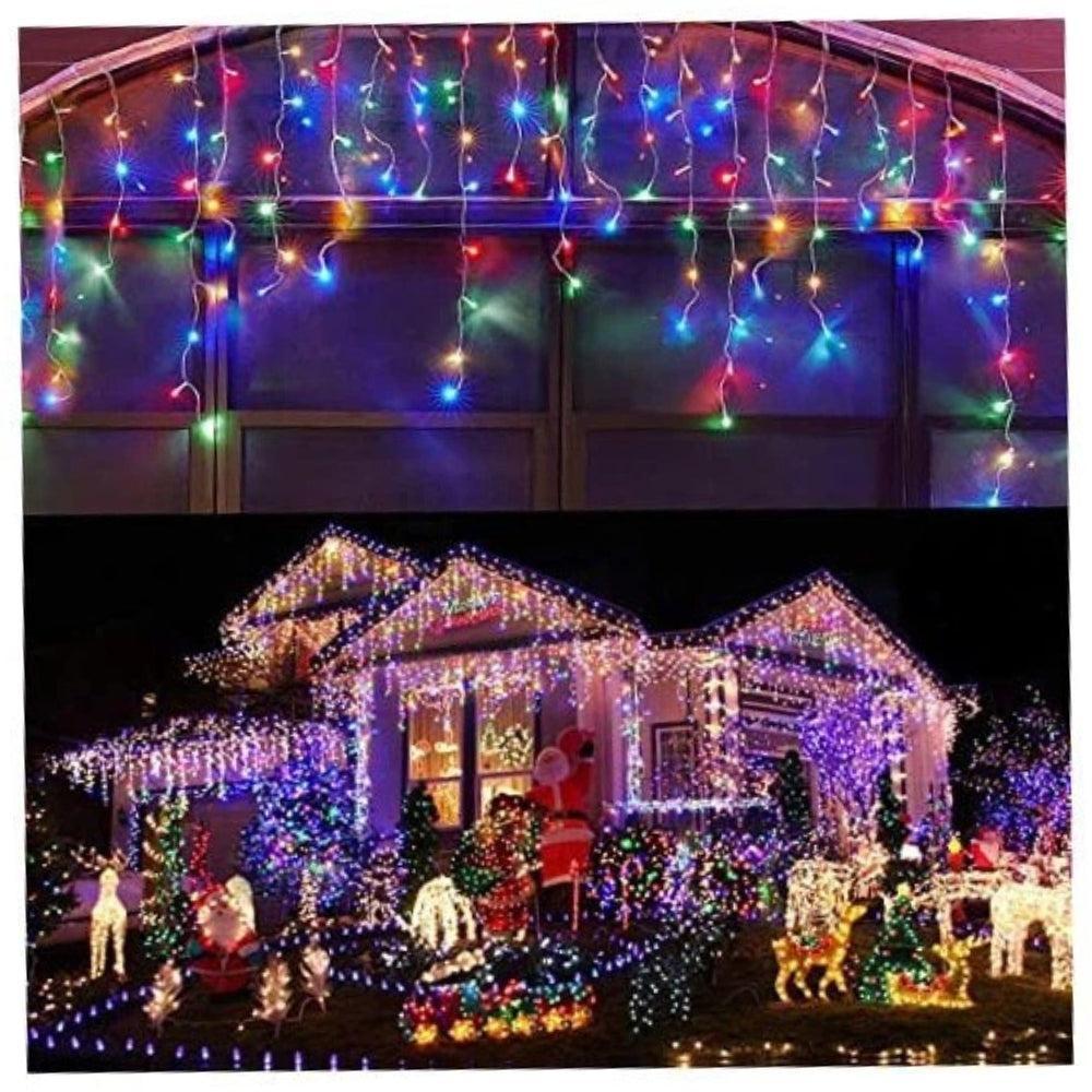 LED Icicle Lights Outdoor Christmas Decorations 100led