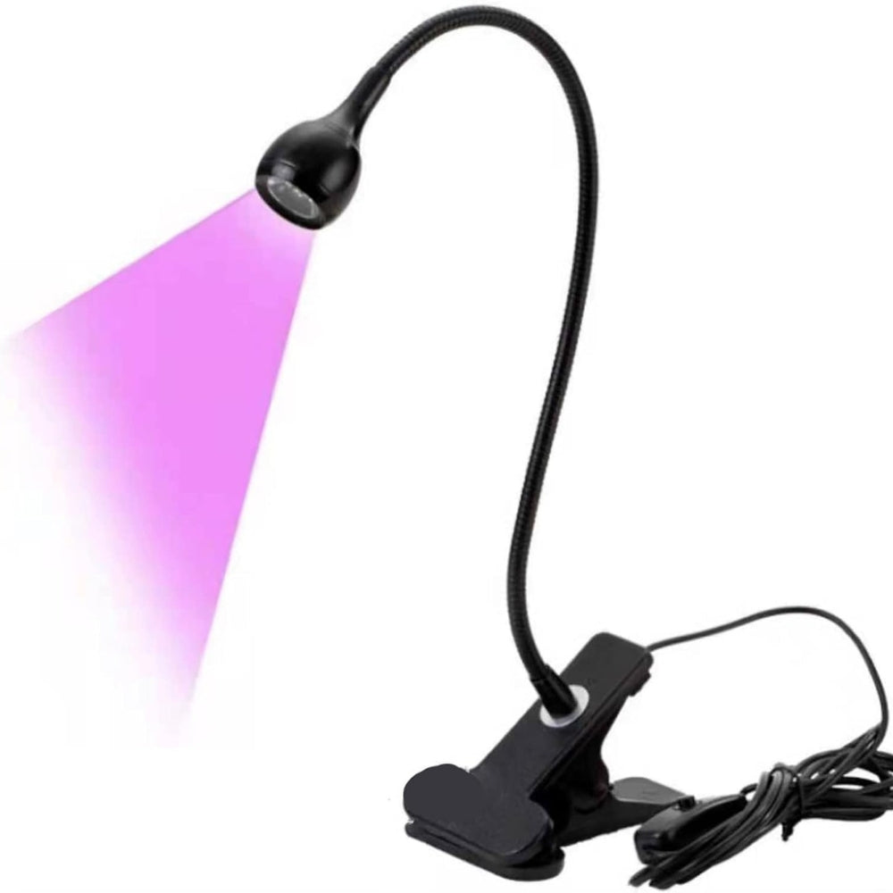 LED Nail Lamp, UV Nail Dryer Lamp, UV LED Purple Light, USB with Clip and Switch, Ideal for Working Fingers or Any Hand (Black)