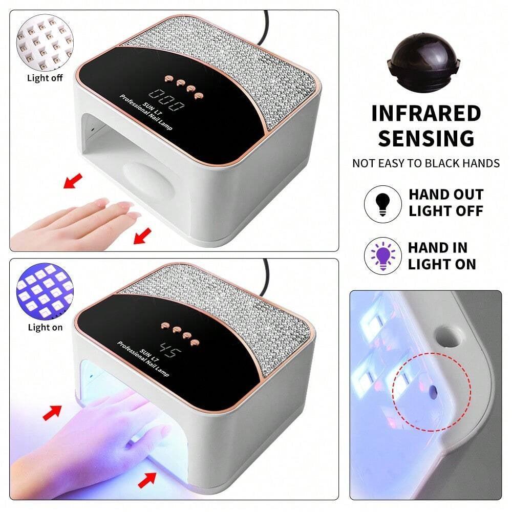 LIMEGIRL Professional Nail LED NailLamp, UV Nail Lamp For Gel Nails, LED Nail Lamp With 4 Timer Modes