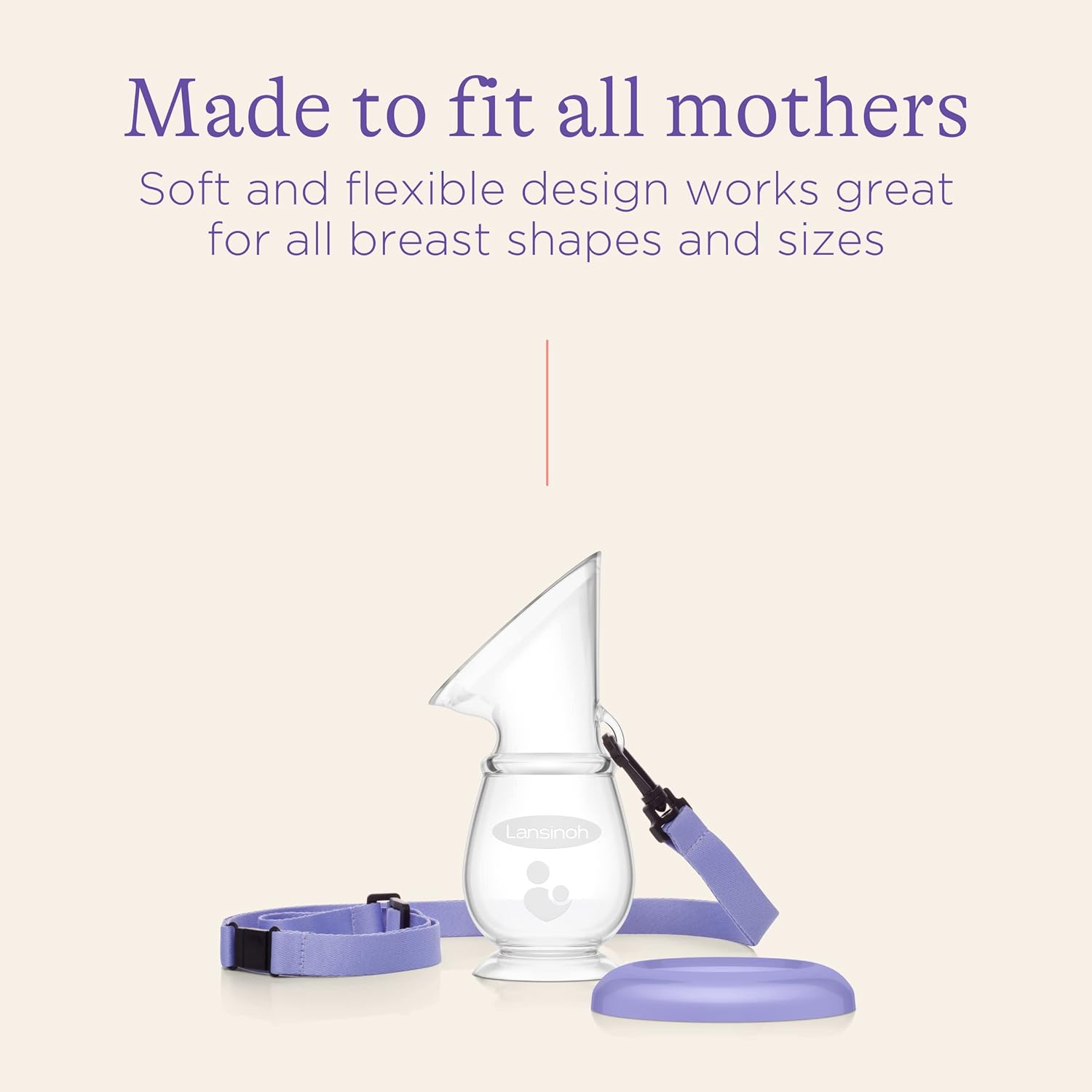 Lansinoh Silicone Breast Pump for Breastfeeding with Suction Base, 4 Ounces 1 pc