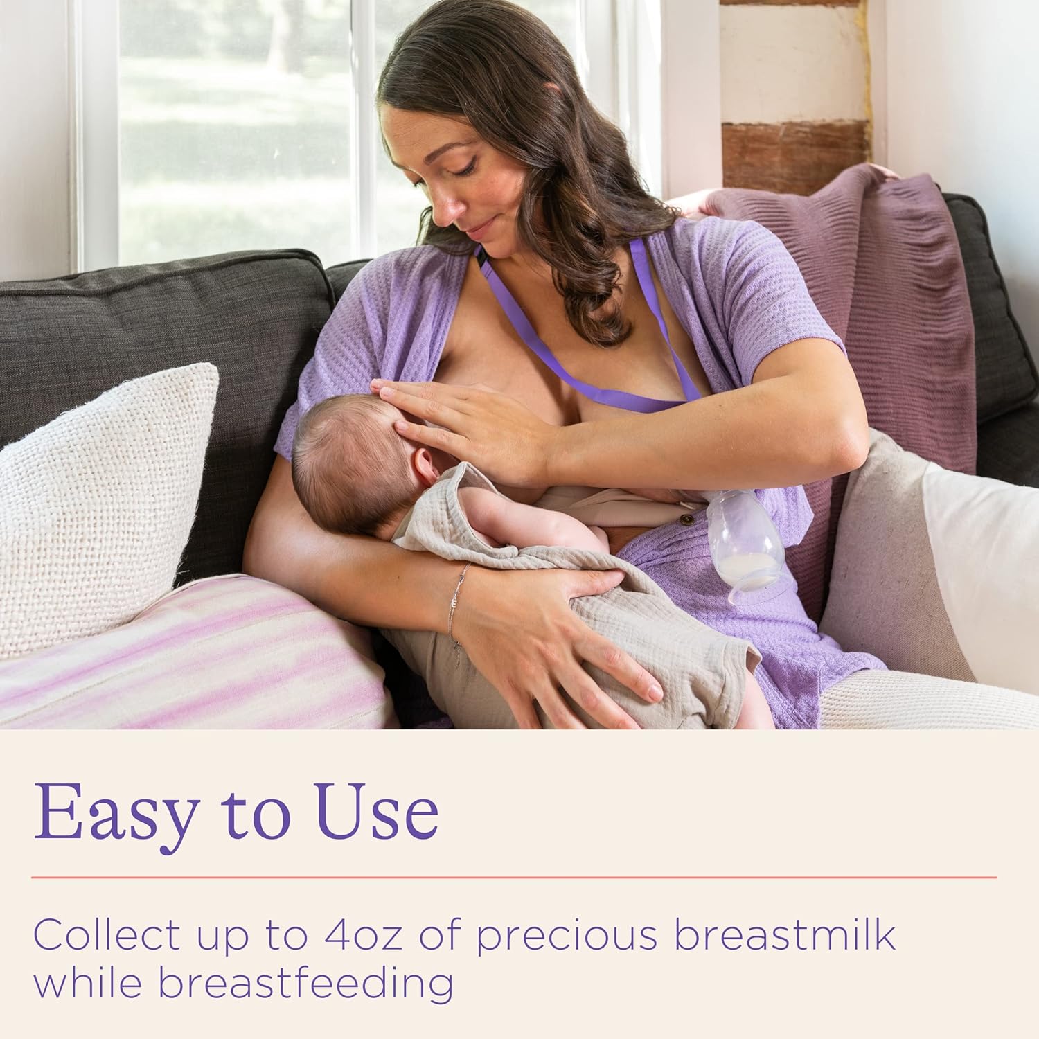 Lansinoh Silicone Breast Pump for Breastfeeding with Suction Base, 4 Ounces 1 pc