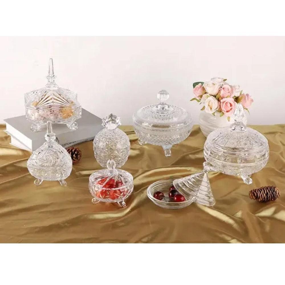 Large Arabic Design Glass Candy Bowl, Custom Glass Candy Bowl,