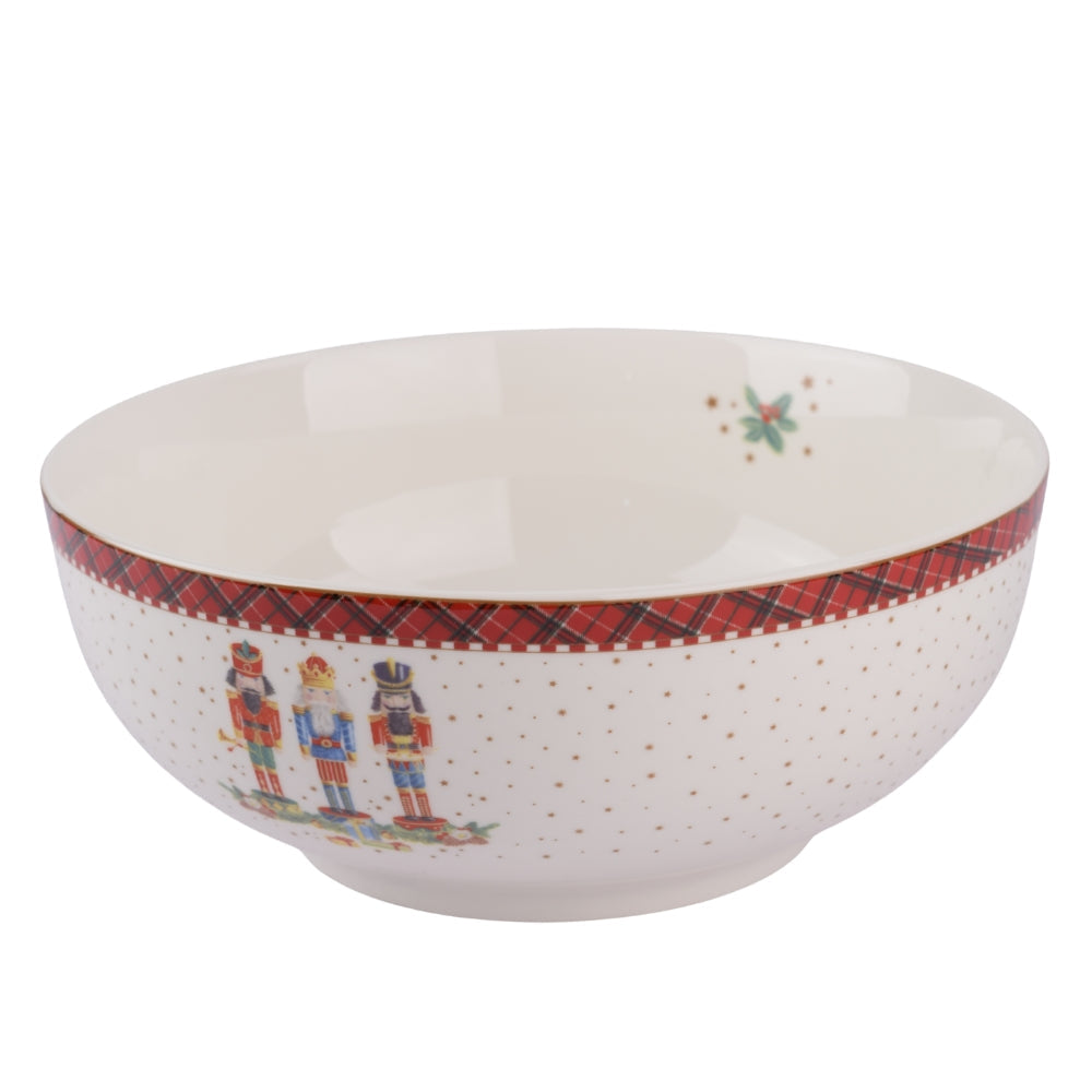 Large Holiday Nutcracker Porcelain Serving Bowl 20Cm