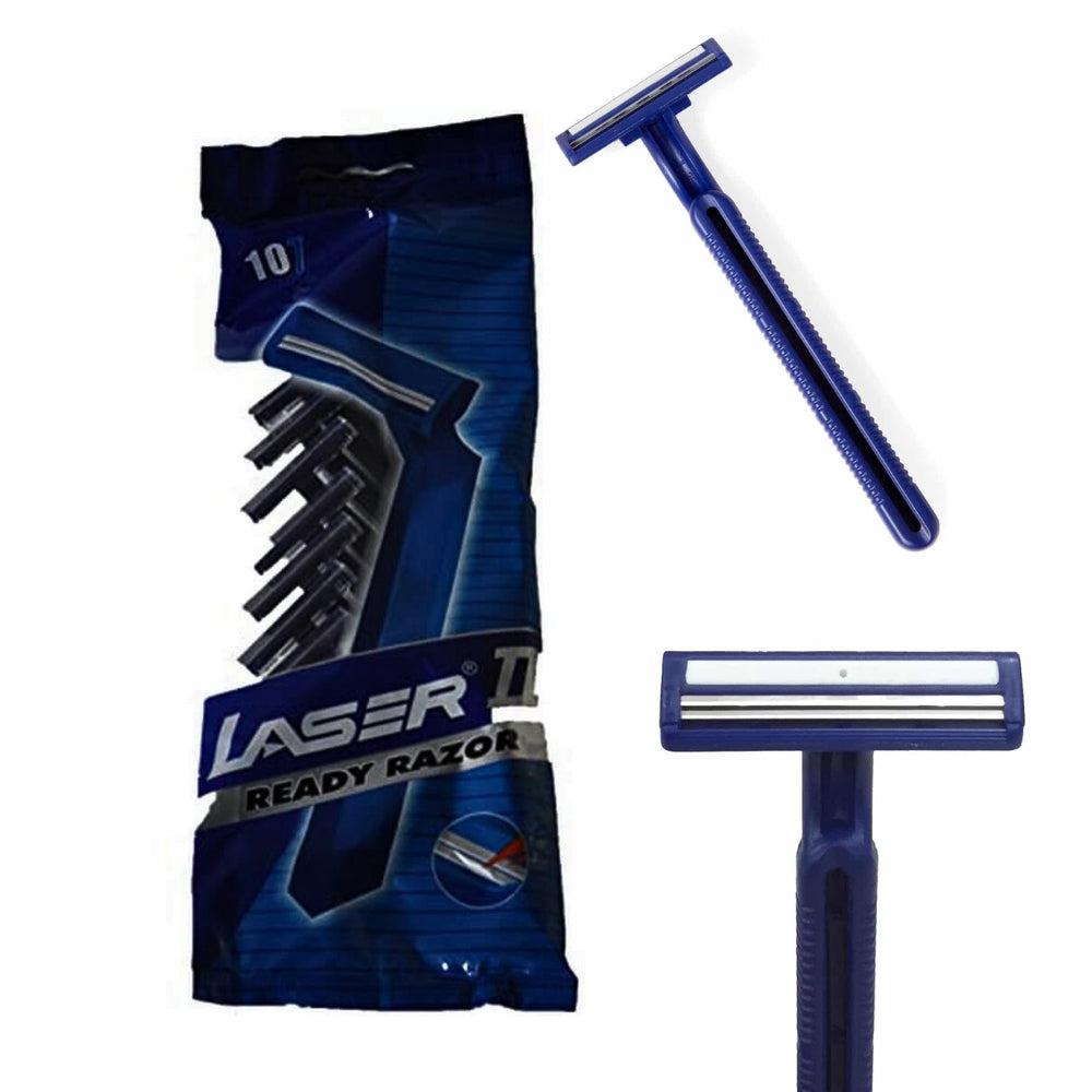 Laser Medium Twin Blade Razors With Comfort Strip 10 Pcs