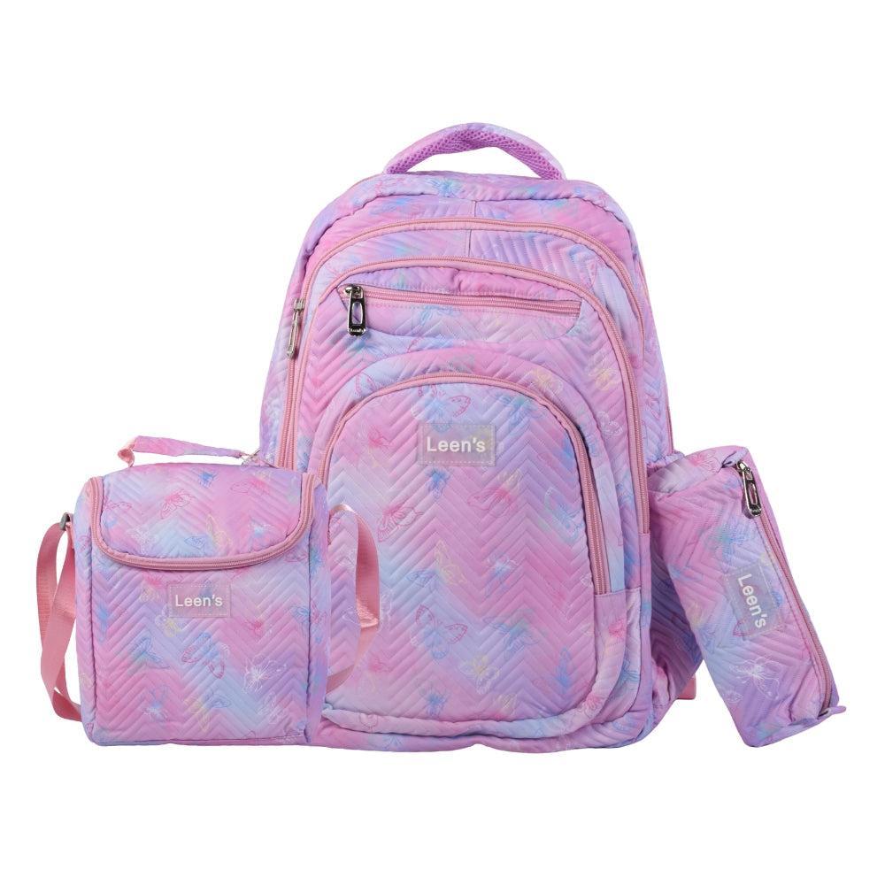 Leen's Pink Starry Backpack Set