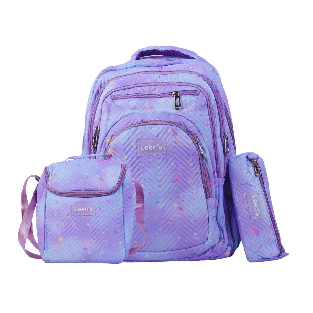 Leen's Purple Starry Backpack Set
