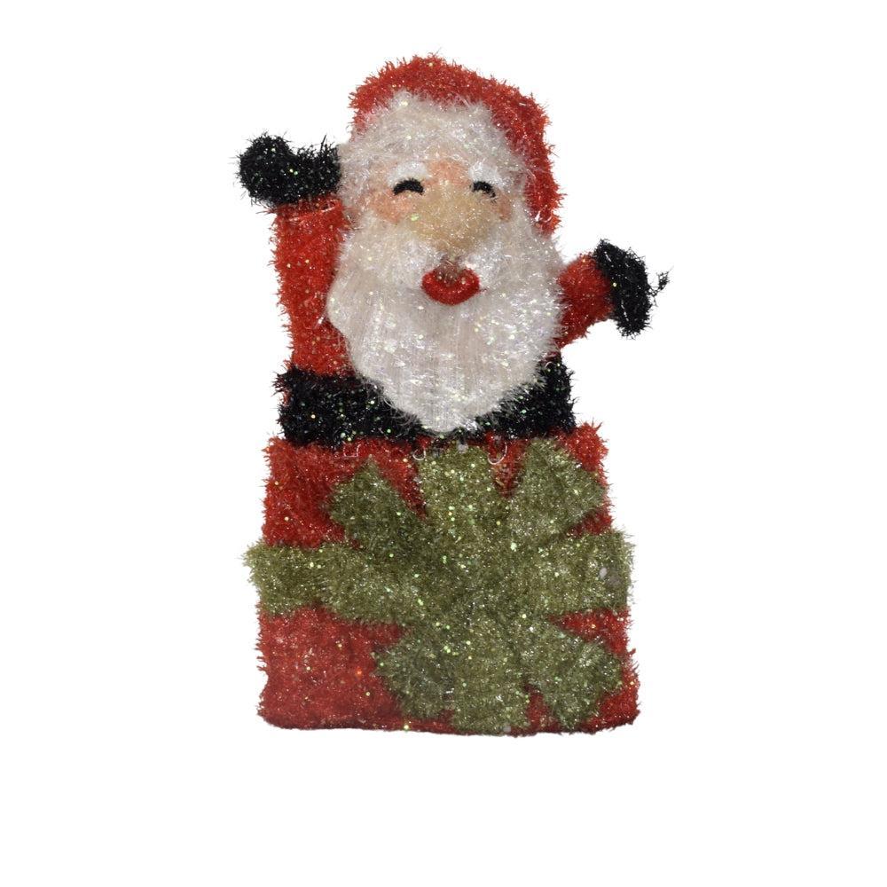 Light-Up Santa Claus with Gift Box Decoration