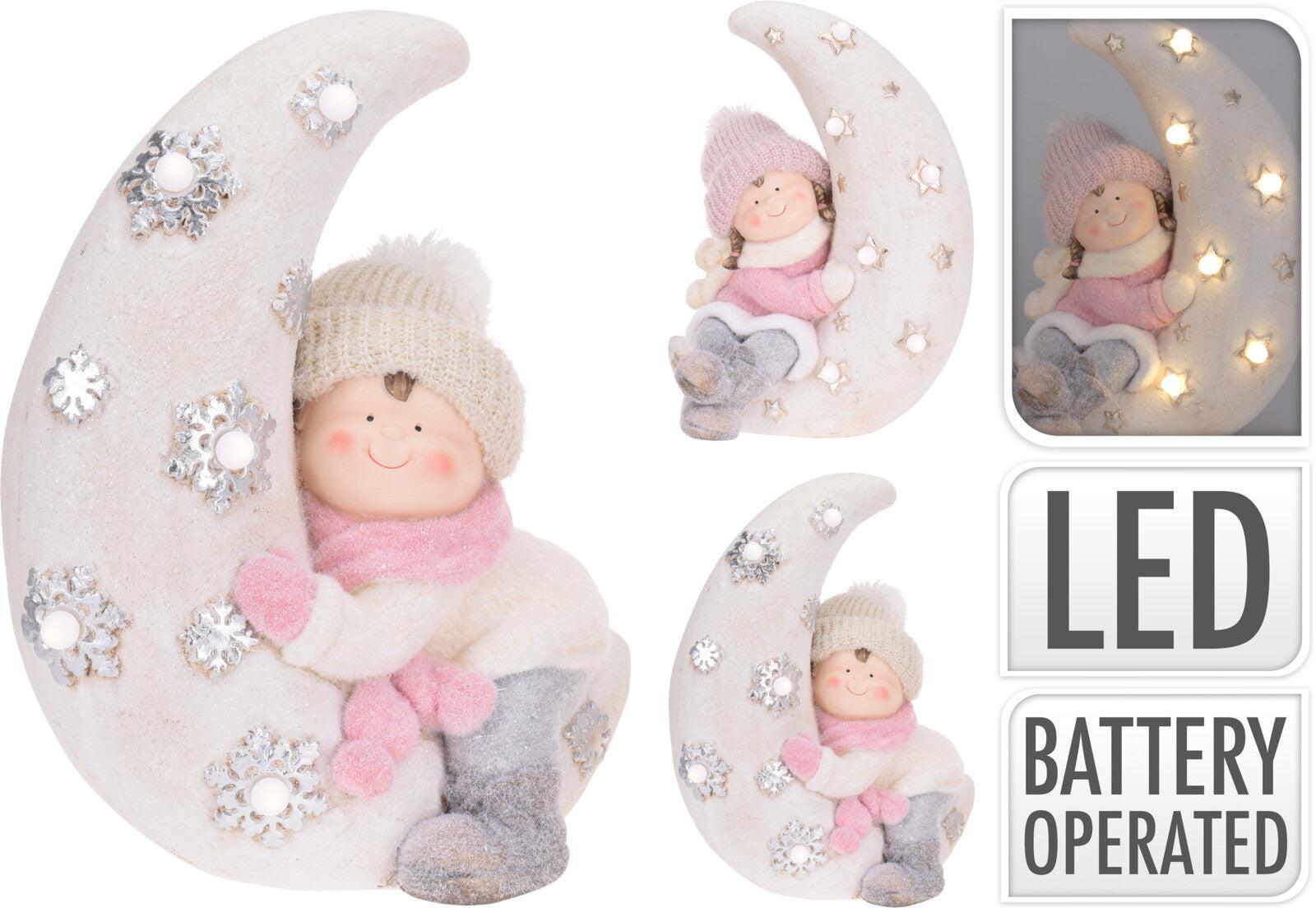 Lighted Snowbabies Ornaments Moon Beam Boy