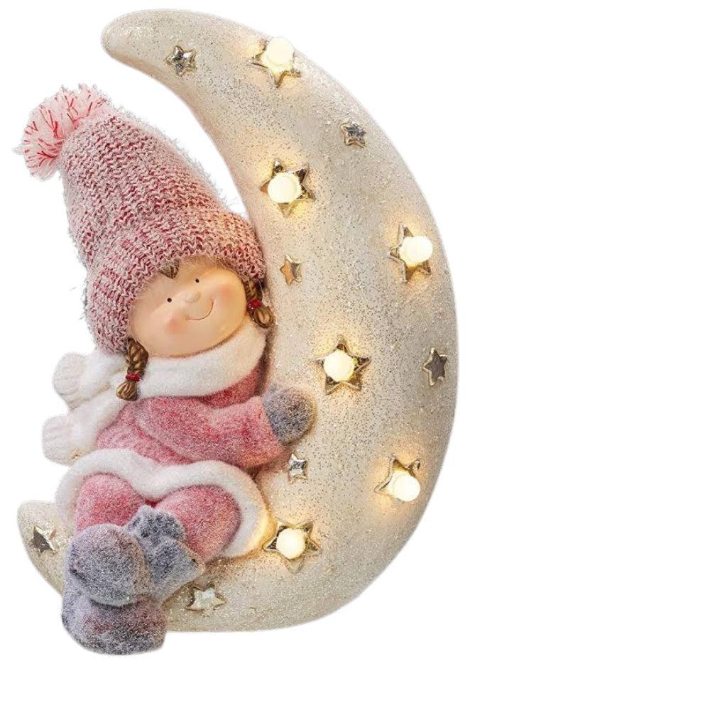 Lighted Snowbabies Ornaments Moon Beam Boy