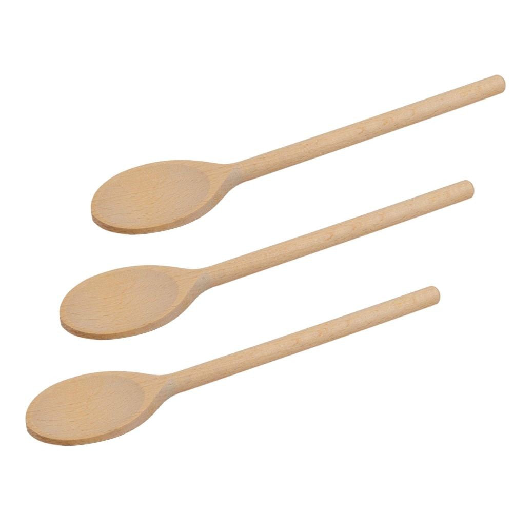Long Wooden Spoons For Cooking - Oval Wood Mixing Spoons For Baking