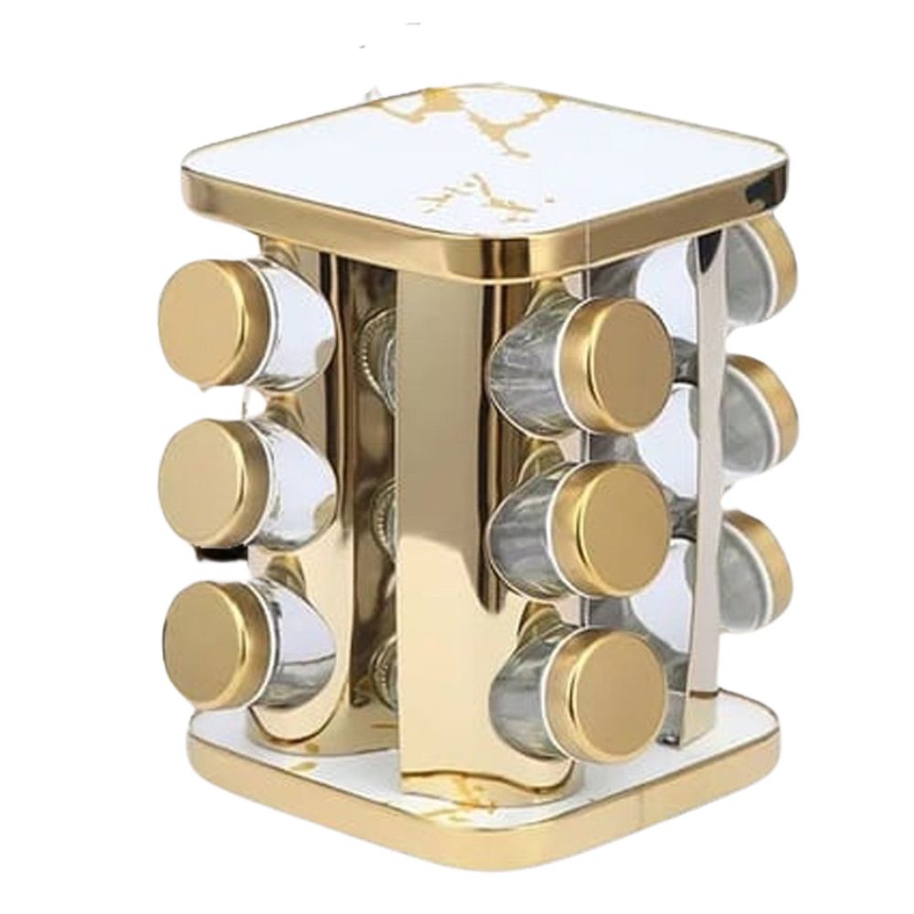 Luxury spice box set with rotating stand