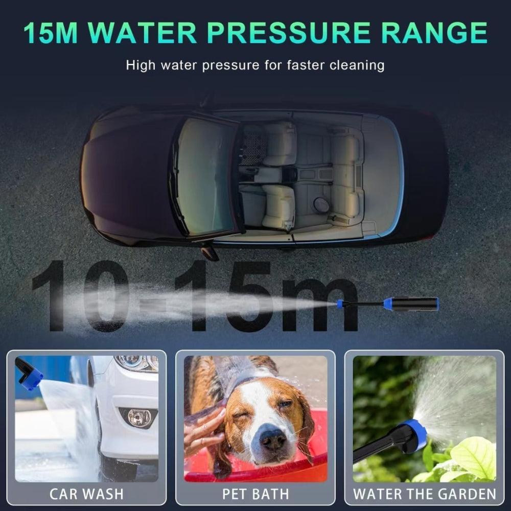 MDHL Pressure Washer, 1080PSI 1.9GPM Portable Power Washer, 30 Speed Adjustment LCD Touch Screen, Battery Capacity 5.0 Ah, 6-in-1 Sprayer Head for Cars, Fences, Floor Cleaning, Garden Watering
