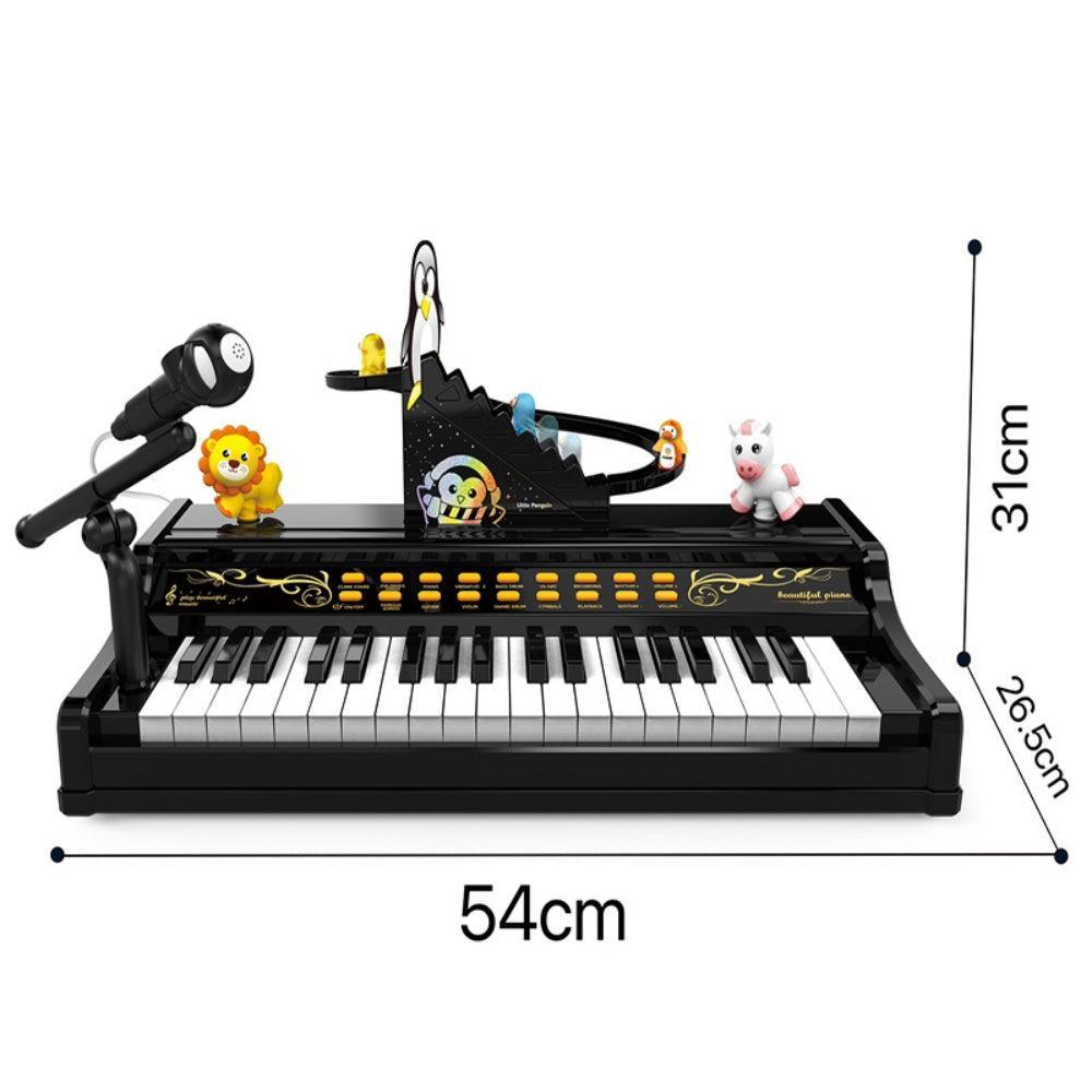 MILI Beginner Infant Electronic Piano Microphone Small Organ Toy for Baby Boys Girls PC Material Light Learning Battery Operated