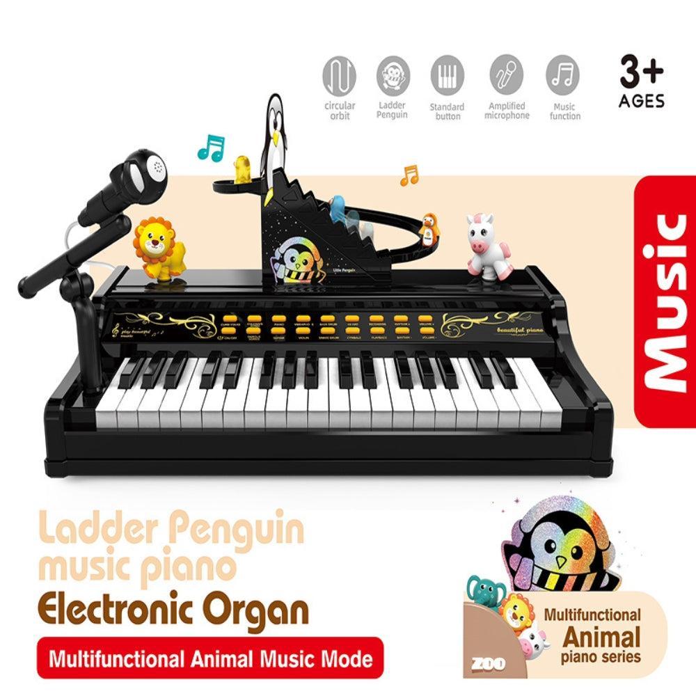 MILI Beginner Infant Electronic Piano Microphone Small Organ Toy for Baby Boys Girls PC Material Light Learning Battery Operated
