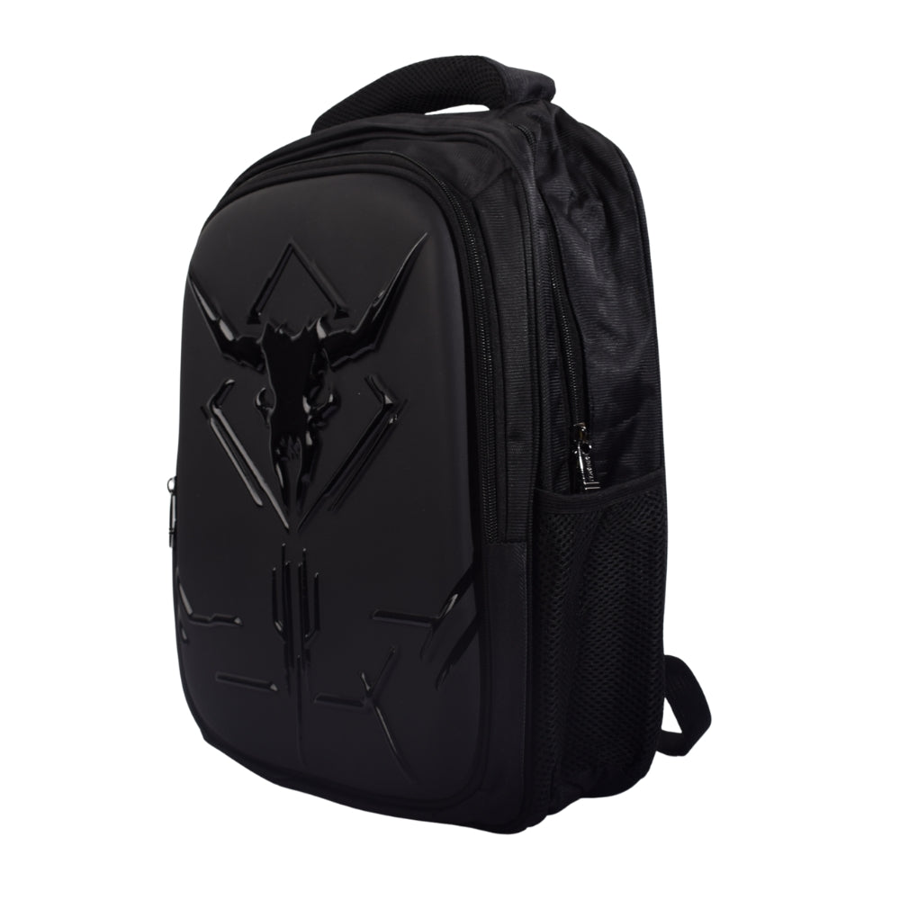 MING SHANG Black Hard-Shell Backpack with Detachable Strap
