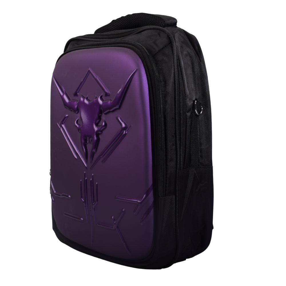 MING SHANG Black Hard-Shell Backpack with Detachable Strap