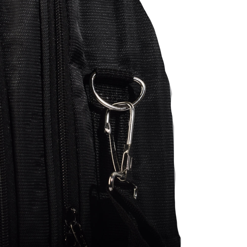 MING SHANG Black Hard-Shell Backpack with Detachable Strap