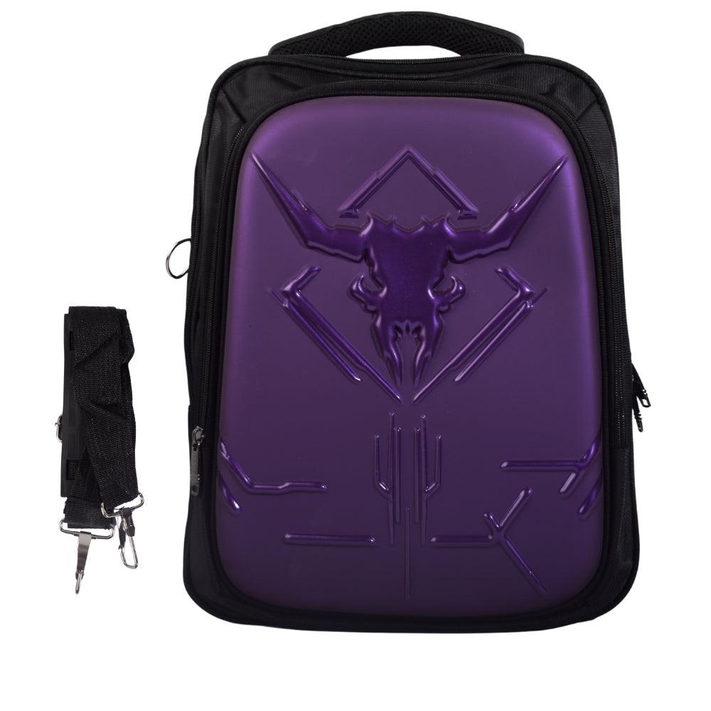 MING SHANG Black Hard-Shell Backpack with Detachable Strap