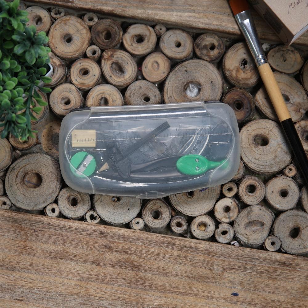 Math Geometry Drawing Compass Set with Shatter proof Storage Box for School