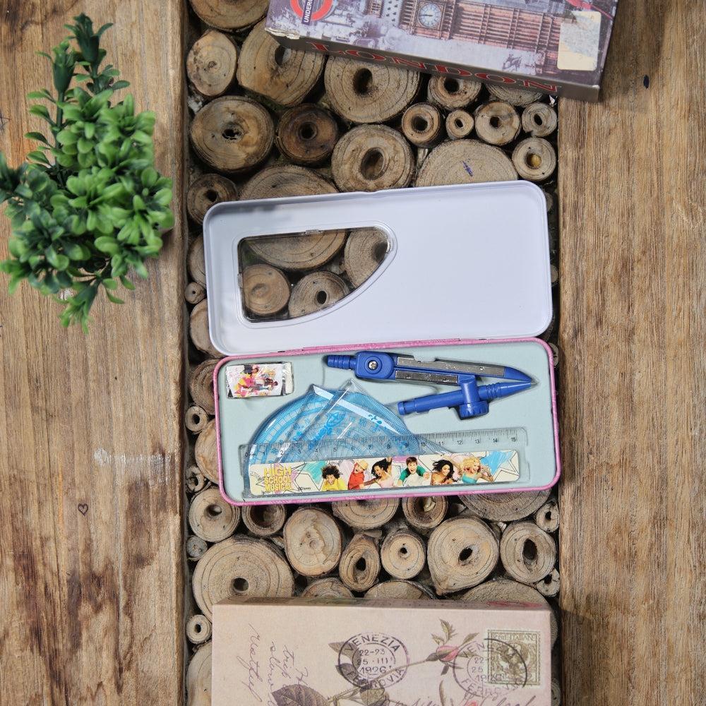 Math Geometry Drawing Compass Set with Shatterproof Storage Box for School