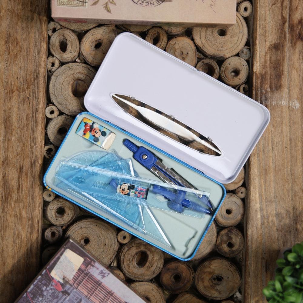 Math Geometry Drawing Compass Set with Shatterproof Storage Box for School